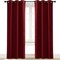 Christmas Red Insulated Blackout Curtain Home Decoration Solid Grommet Top Blackout Living Room Drape for Large Window (1 Panel, 42 x 84 inches)